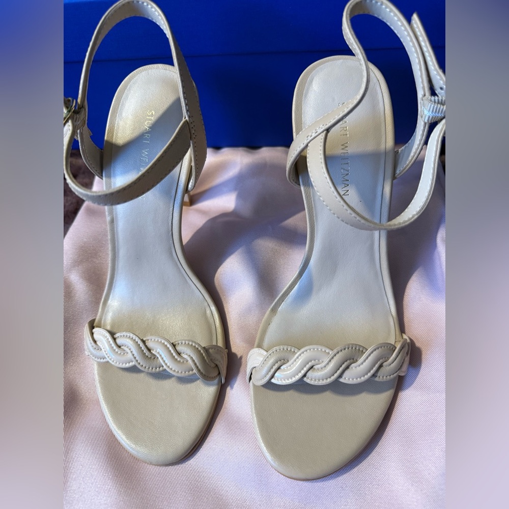 Stuart Weitzman Nude Braided Nappa Sandal